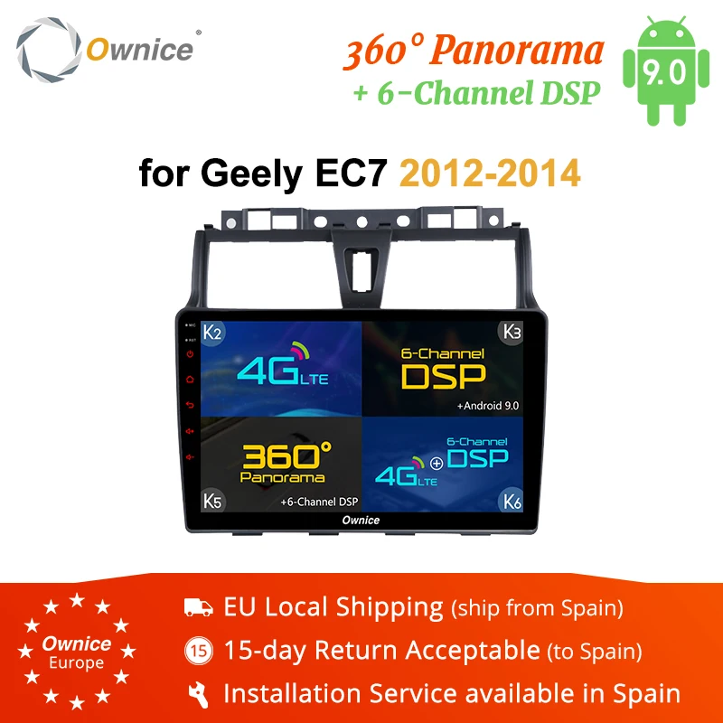 Ownice DSP 360 панорама K2 K3 K5 K6 Android 9 0 автомобильный DVD для GEELY EC7 2014-2016 радио магнитофон GPS