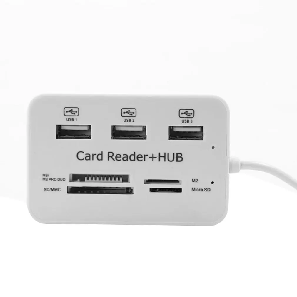 3in 1 мини-кардридер usb-хаб Combo2.0 высокоскоростной Мульти USB 2,0 концентратор USB разветвитель портативный все в одном для SD/MMC/M2