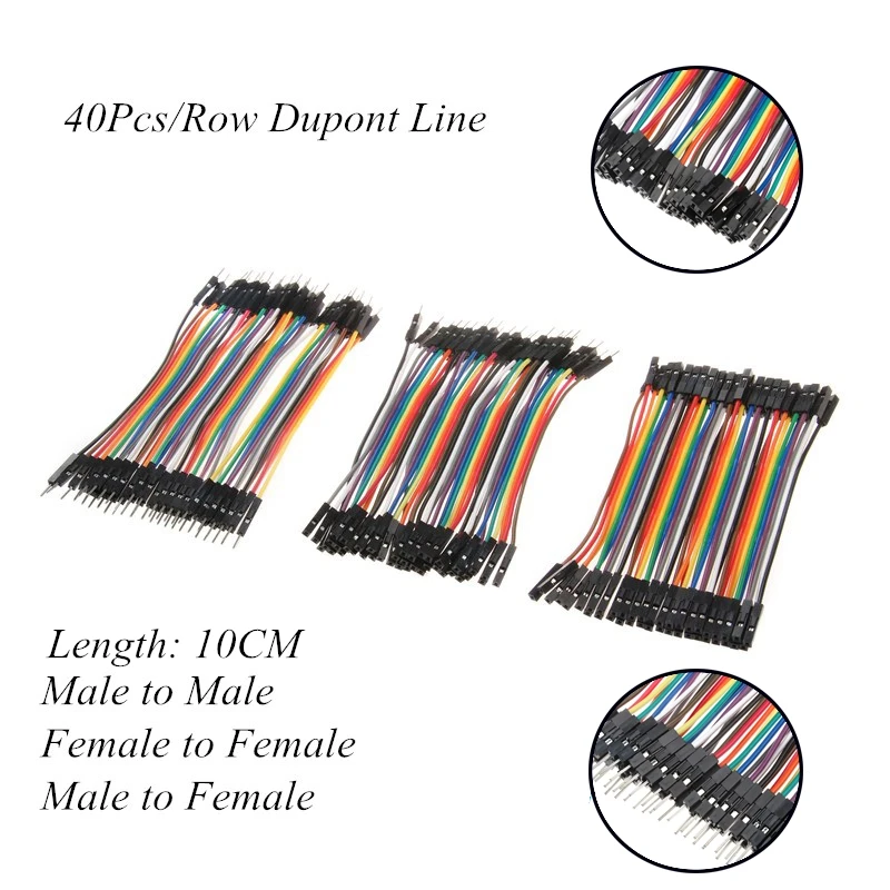 

Dupont Line 10CM Male to Male + Female to Male and Female to Female Jumper Wire Dupont Cable for Arduino DIY Kit