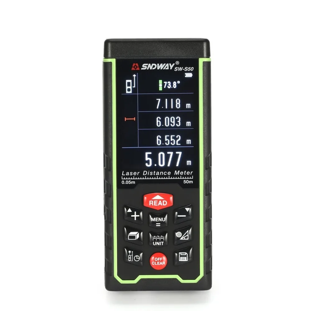 

SNDWAY 50M 70M 100M Handheld Laser Distance Meter Range Finder Trena Laser Tape Measure Distance Tool Rangefinder
