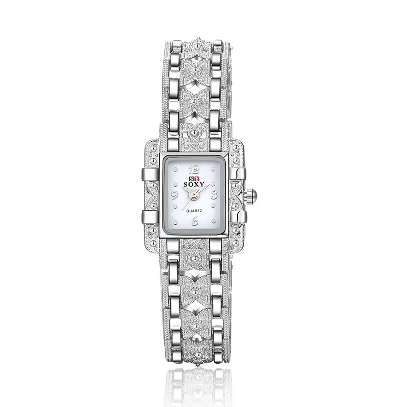 

AliExpress Hot Selling Watch Women's Alloy Bracelet Watch Quartz WOMEN'S Watch Square Watch