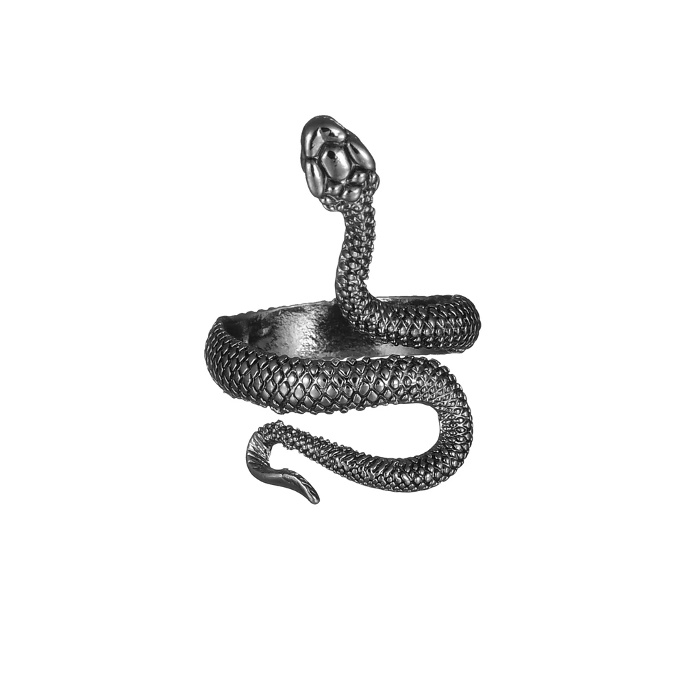 Rings for Men Women Punk Goth Snake Dragon Silver Plated Ring Exaggerated Adjustable Chic Party Gift Jewelry Mujer Bijoux - Image 5