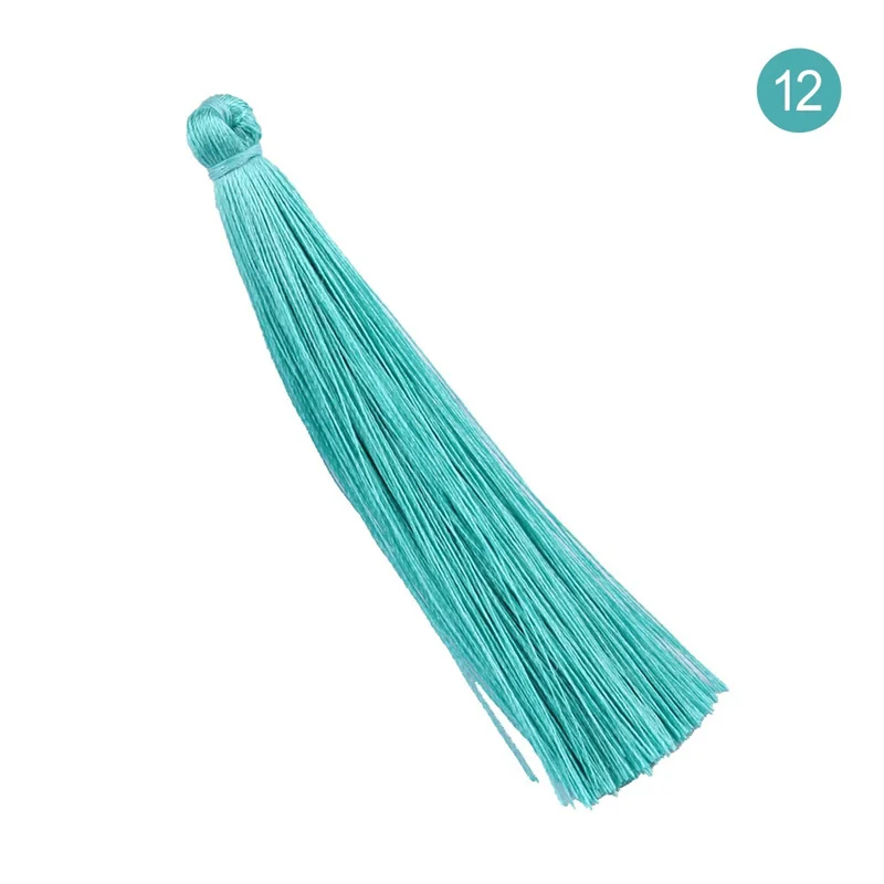 color 12 15 шт. 9 см длинные хлопковые шелковые кисточки серьги Шарм Подвеска Сатиновые кисточки для DIY ювелирных изделий - Color: color 12