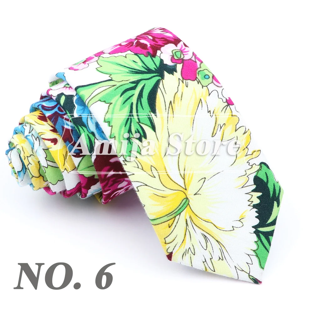 Fashion Floral Baumwolle Krawatte Für Männer Frauen Silm Krawatte Mit Blume Krawatte Für Hochzeit Geschenk Lässige Krawatten Anzüge Romantische Zubehör – Detail 8