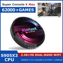 Console de jeux vidéo rétro X MAX, avec plus de 60 émulateurs intégrés, 62000 jeux pour société/PSP/DC/N64/PS1