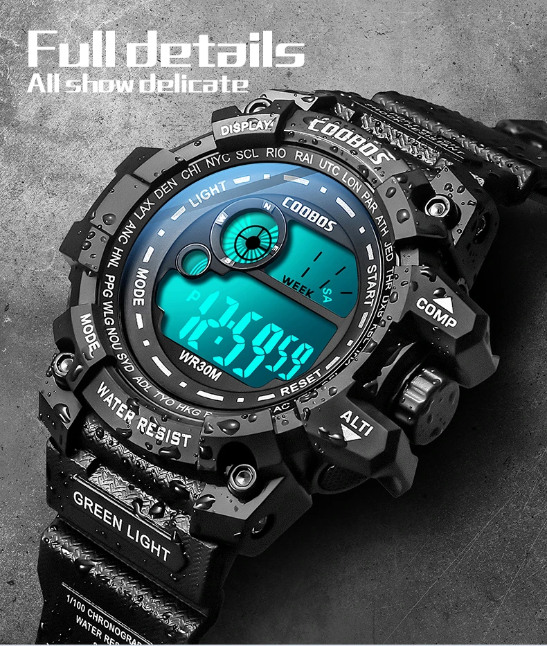 Top Sport Watches Mens 2022 Luxury Multifunction Luminous Men Digital Watch Military Waterproof Clock Gift New Reloj Para Hombre