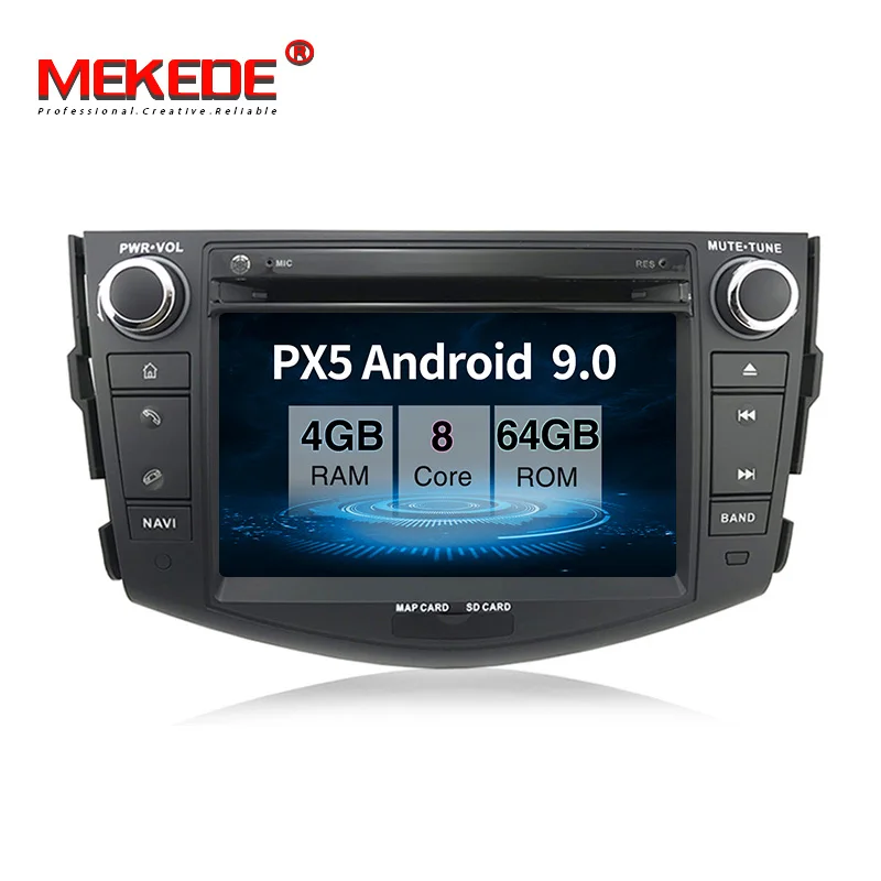 PX5 android 9.0 4GB+64GB car Recorder radio gps dvd player for Toyota RAV4 Rav 4 2007-2011 with carplay wifi BT USB navi DAB+