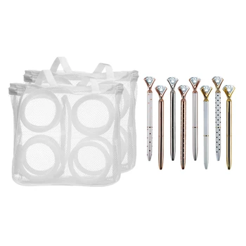 

2 Set Accessories: 1 Set Laundry Wash Shoe Bags, 2-Pcs Small Mesh Lingerie Travel Laundry Drying Organizer & 1 Set of 8 Ballpoin