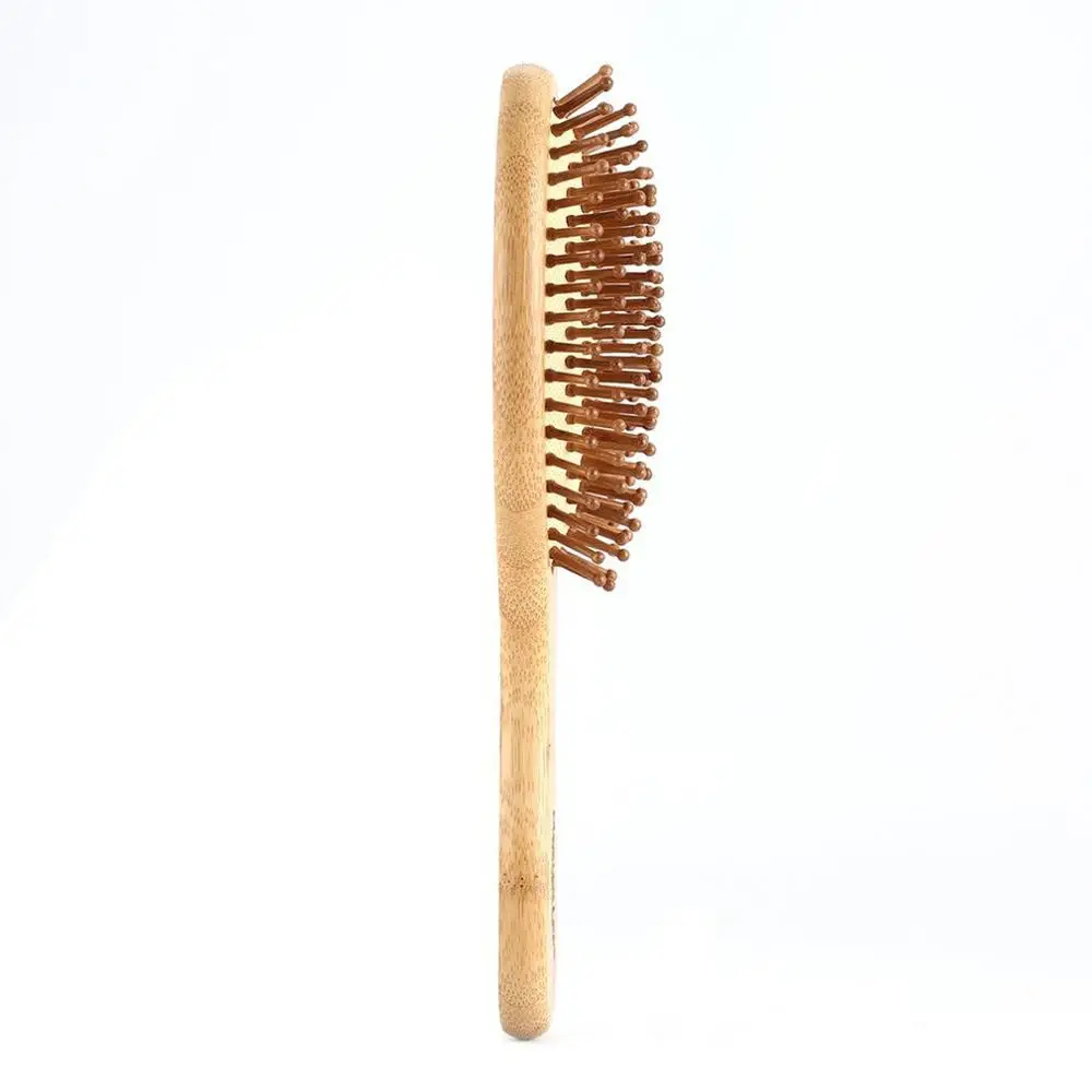 Pro расческа для волос бамбуковая подушка безопасности массаж головы гребень карбонизированный твердый деревянный валик антистатические щетки для волос путешествия домашнего использования