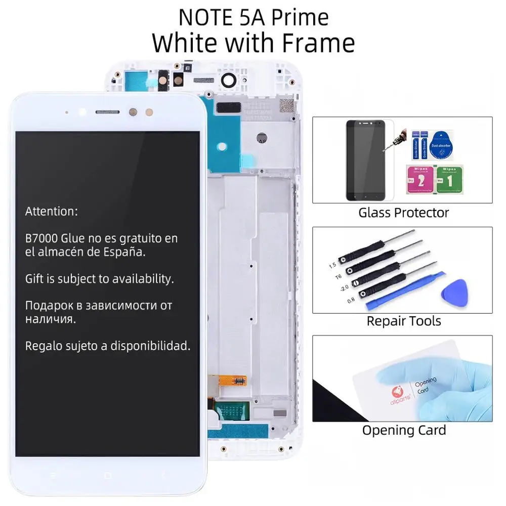 5A Prime White Frame Дисплей для XIAOMI Redmi Note 5A 5A Prime Y1 / Y1 Lite LCD в сборе с тачскрином на рамке черный белый - Цвет: 5A Prime White Frame