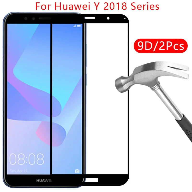 Защитный экран 9d чехол из закаленного стекла для huawei y5 lite y6 y7 prime pro y9 2018 на y 5 6 7 9 5y 6y