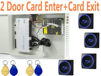 

2 Door EM Card Enter+Card Exit Anti Pass back Web IP Controller+TCP/IP Network For Office/Factory control+4 pcs Access readers