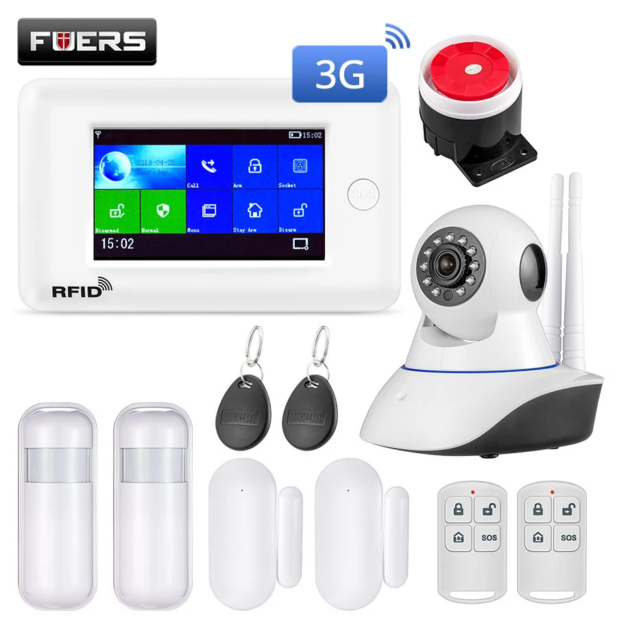 Fuers wifi умная домашняя система охранной сигнализации 3g противоугонная система 4,3 дюймов цветной экран приложение дистанционное управление PIR датчик движения - Цвет: KIT 7