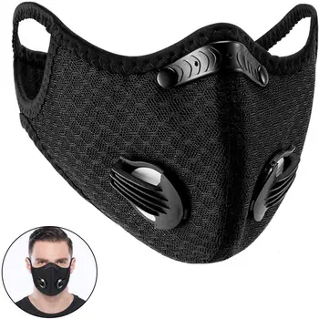

2020 Outdoor Sport Breathable Mesh Mouth Mask Men and Women Anti-dust Reusable Riding Mask with activated carbon filter