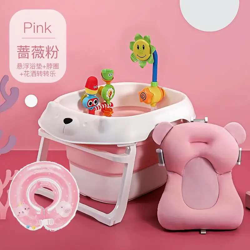Baby Bathtub Folding Bathtub Baby Bathtub Bucket Can Sit And Lie Children's Household Bathtub Children's Supplies - Цвет: E