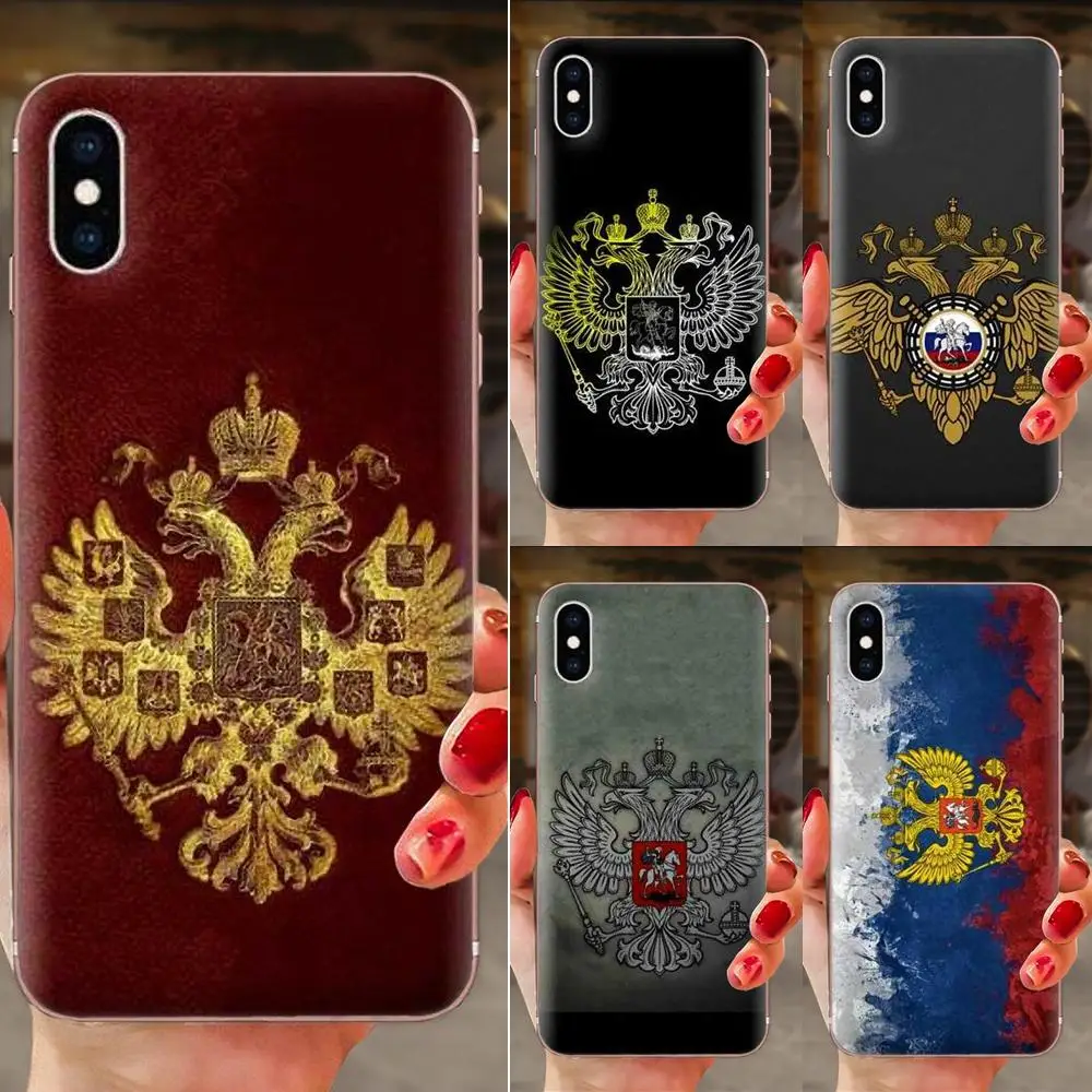 Силиконовый чехол для телефона Apple iPhone 11 Pro X XS Max XR 4 4S 5 5C 5S SE SE2 6 6S 7 8 Plus герб России
