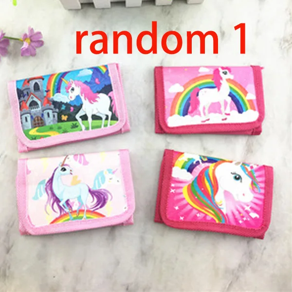 

Random 1pcs Moana Unicorn Horse Cartoon Printed Girl Short Wallet Zipper Money Bag Credit Card Holder Action Toy