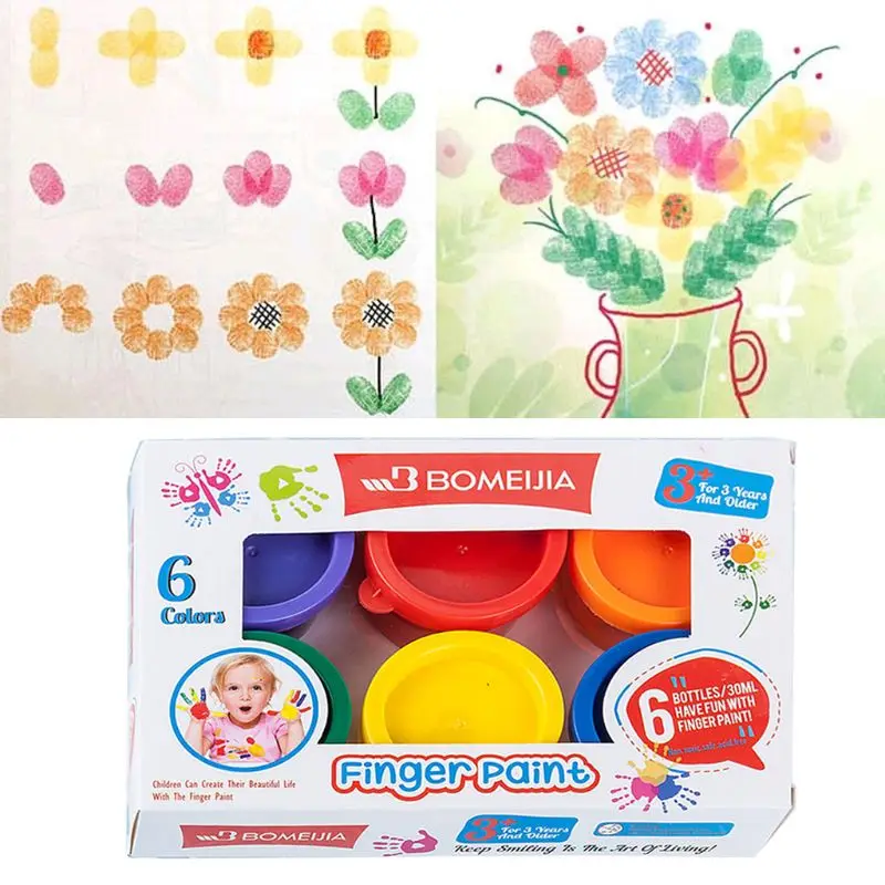 

30ml 6 Vibrant Colors Washable Gouache Paint for Kids School Finger Paint