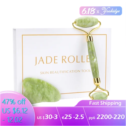 Naturalny przyrząd rolujący do masażu twarzy Guasha skrobanie pokładzie zestaw podwójne głowice Jade kamień lifting twarzy ciała szczupła szyja cienki podnośnik narzędzia do masażu 1 Naturalny przyrząd rolujący do masażu twarzy Guasha skrobanie pokładzie zestaw podwójne głowice Jade kamień lifting twarzy ciała szczupła szyja cienki podnośnik narzędzia do masażu 1