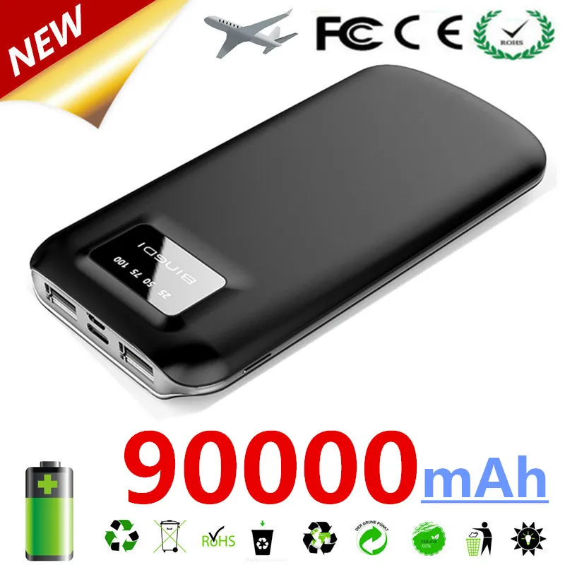 Портативное зарядное устройство 90000 мАч USB PD Быстрая зарядка + быстрая 3 0