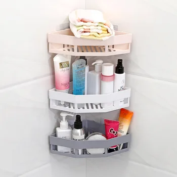 

Storage Holder Shelves Bathroom 2019 new design Triangular Shower Shelf Corner Bath Storage Holder Organizer Rack Suction Cup