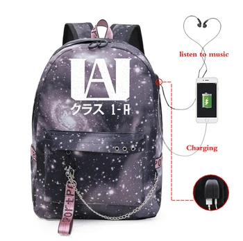 

New Anime Backpack Usb Charging Multifunctional Laptop Backpack Travel Bag Casual Fashion My Hero Academia Backpack Shoulder Bag