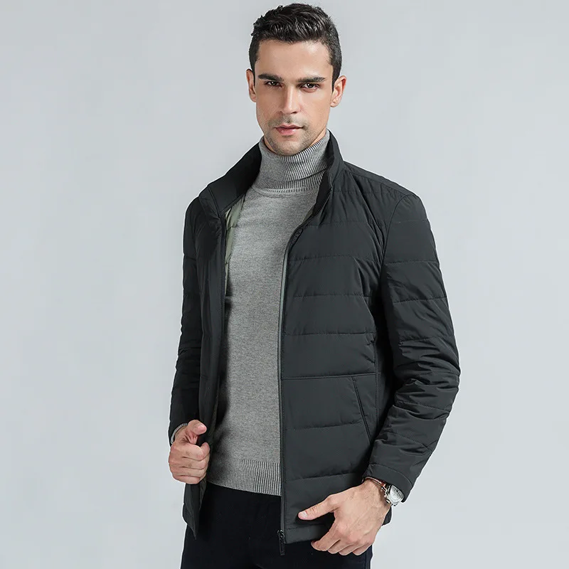 Down Jacket Teenager Men Stand Collar Fashion Casual Wear down Feather Coat Thick Large Size