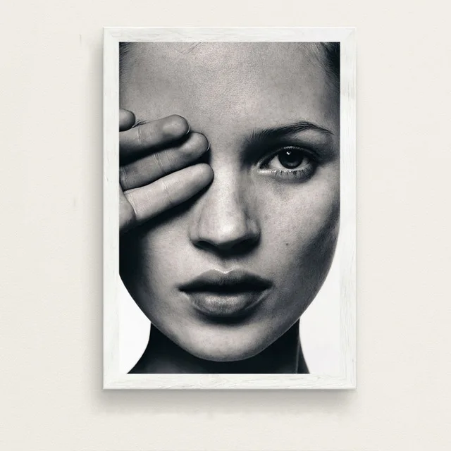 Kate Moss супер модель звезда Мода сексуальная B& W искусство холст живопись плакат настенный домашний декор - Цвет: 1