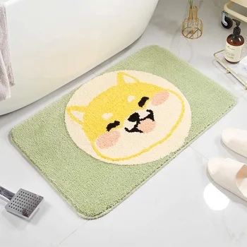 

Cartoon Shiba Inu household non-slip mat fiber bathroom non-slip mat bathroom hallway carpet strong absorbent non-slip mat
