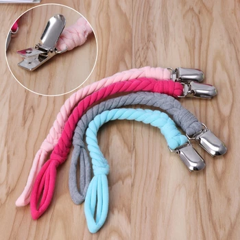 

4 Pcs Pacifier Chain Teething Ring Holders Baby Boys Girls Braided Dummy Clips U50F