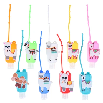 

1PC Mini cartoon Silicone Alpaca Hand Sanitizer bottle Disposable No Clean Detachable Cover Travel Portable Safe Gel