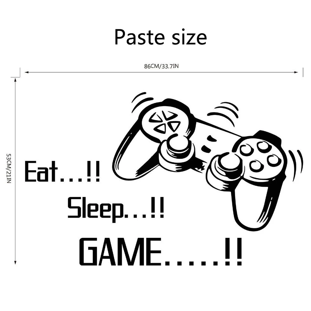 Eat Sleep Game Wall Stickers Boys Bedroom Letter DIY Kids Rooms Decoration Art  Creative Comfortable Warmth Quality Fashion