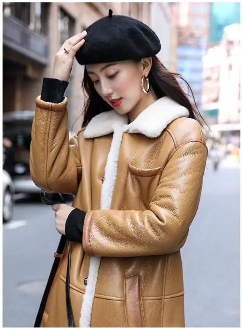 Autumn Winter Coat Women Clothes Natural Real Fur Coat Female Genuine Leather Jacket Korean Sheepskin Double-faced ZT4277