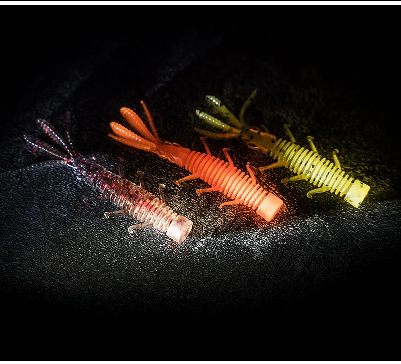 LSP 8 Stück/Beutel 2,5 Zoll Schwimmende Weiche Garnelen, Weiche Krebsköder, Schwimmender NED-Rig Drop-Shot-Garnelenköder mit Fischlockstoff – Detail 5