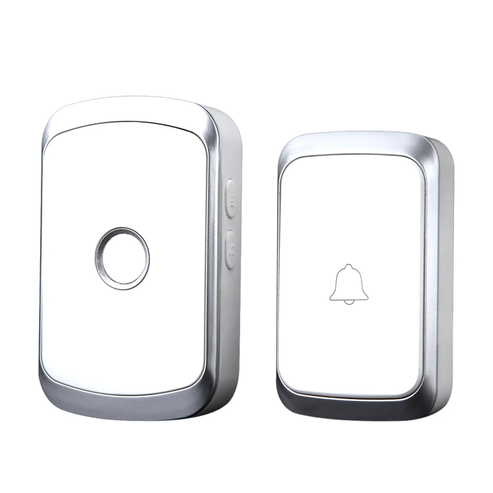 1 button 1 receiver CACAZI, умный беспроводной дверной звонок, водонепроницаемый аккумулятор, 1, 2 кнопки, 1, 2 приемника, США, ЕС, Великобритания, AU, вилка, Домашний Беспроводной звонок, звонок, колокольчик - Цвет: 1 button 1 receiver