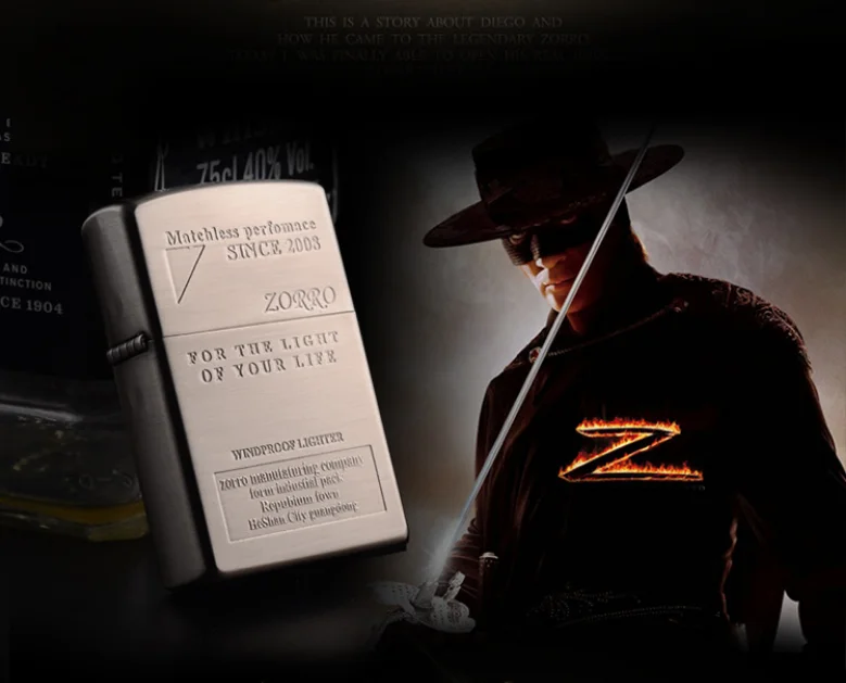 Оригинальная керосиновая Зажигалка Zorro; ветрозащитная Зажигалка из чистой меди в стиле ретро; Посылка для курения