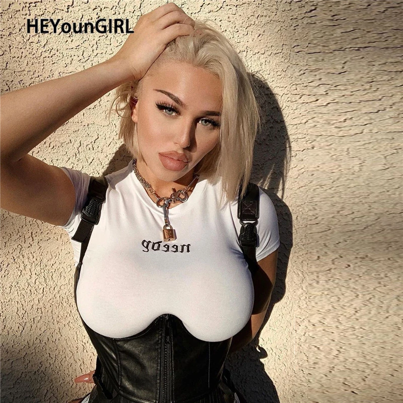 Майка HEYounGIRL из искусственной кожи пикантный укороченный топ без рукавов с