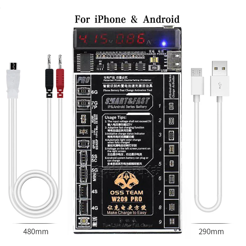 for iPhone 4 5S SE 6 7 8 P X XR XS 11 PRO MAX Samsung Xiaomi Android Phone Battery Tester Fast Charging and Activation Board | Инструменты
