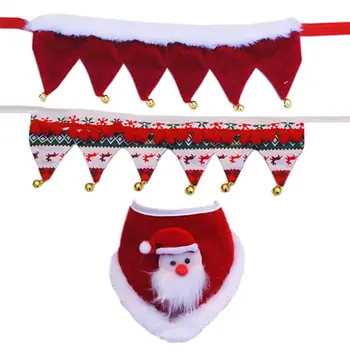 

Christmas Dog Cat Scarf Bib Decor Adjustable Collar Pet Neckerchief Saliva Towel