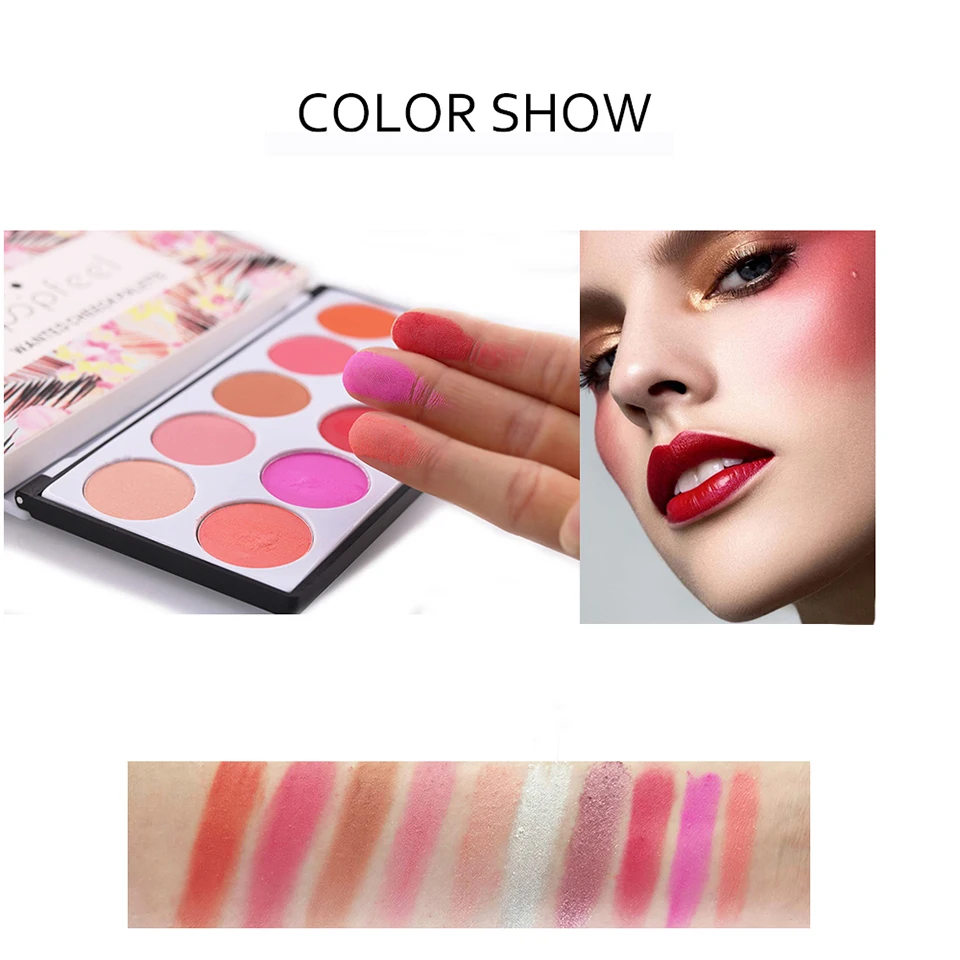 

Makeup Blusher Sleek Palette Blush Color Lasts Long 10 Colors Natural Cheek Blushs Face Contour Blusher Disc