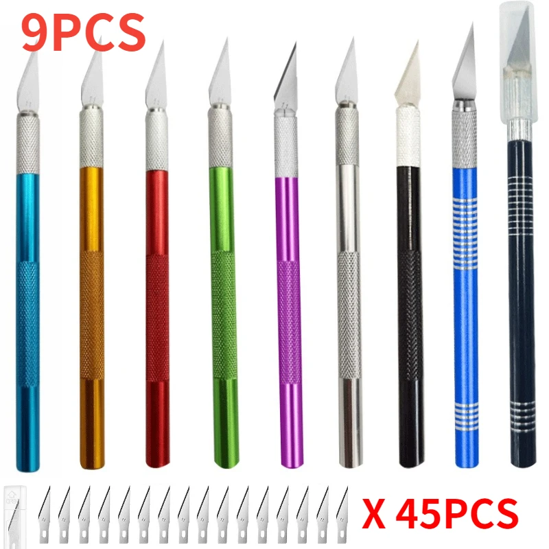 

30/42/54PCS Carving knife mobile phone film utility knife paper cutting woodworking cutting tool round metal tool