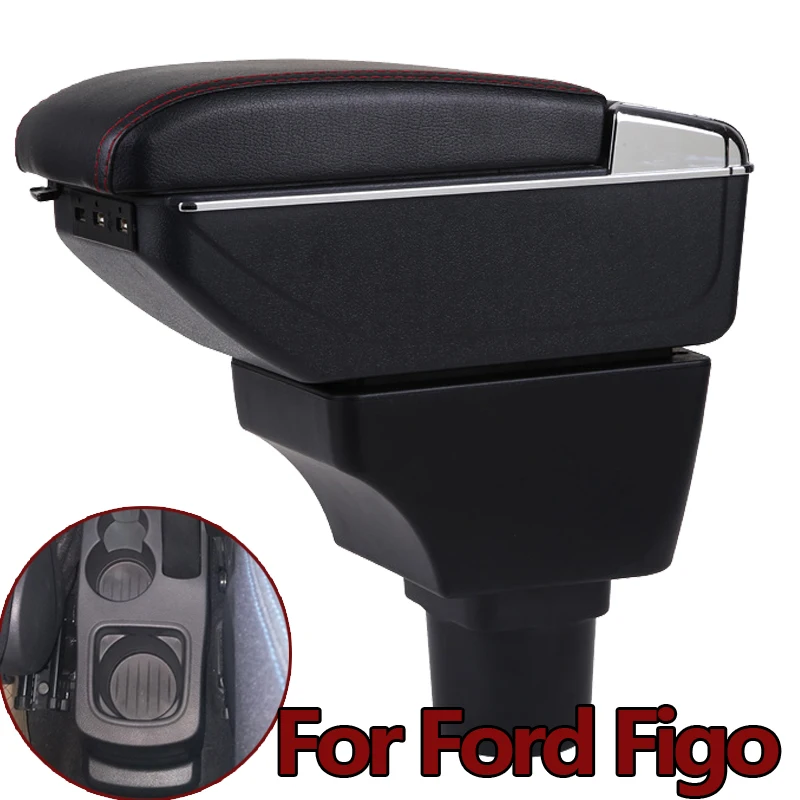 Для Ford FIGO автомобильный подлокотник кожаный Usb коробка для хранения ABS