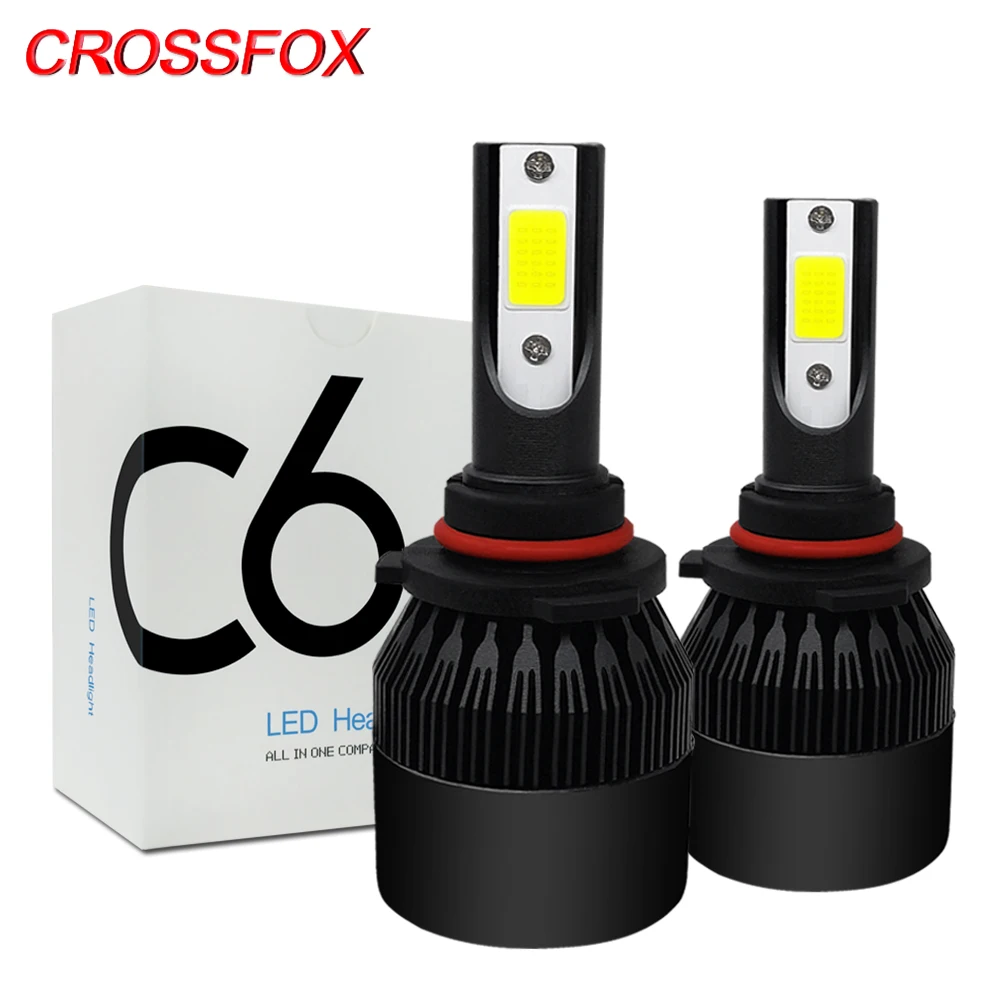 Автомобильная лампа CROSSFOX H1 светодиодный H7 H8 H9 H11 9003 HB2 H4 9005 HB3 9006 HB4 Автомобильные