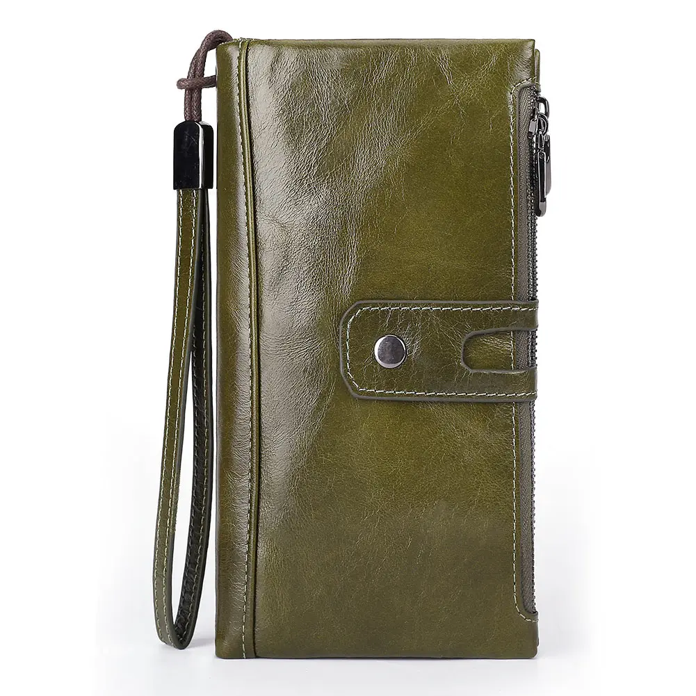0050-green GZCZ винтажный женский короткий кошелек из натуральной кожи высокого качества, Женский кошелек на двойной молнии, зажимы для денег, модные женские кошельки - Цвет: 0050-green