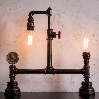 

Industrial retro style personality pipe lamp bar cafe decoration creative personality retro table lamp