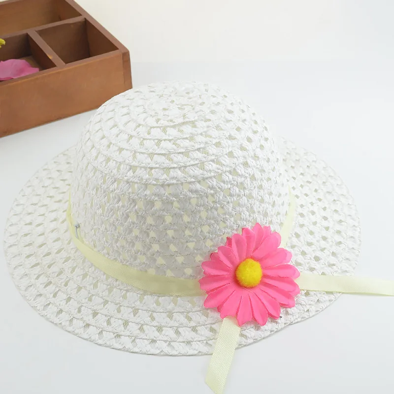 05 Модная детская тканая соломенная шляпа, сумка на плечо, летний комплект для девочек, милая мультяшная клубника, Пляжная, дорожная, солнцезащитная, волнистая, кружевная Кепка От Солнца - Цвет: 05