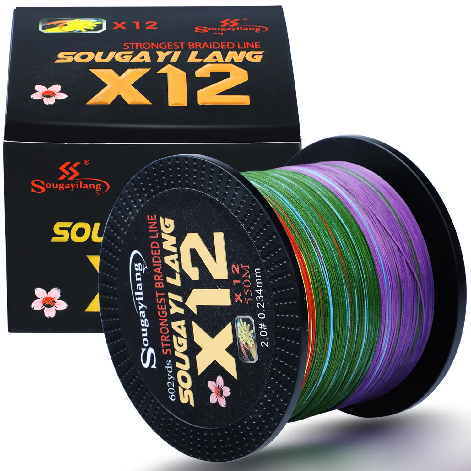 Sougayilang Top Quality 12 Strands Braided Fishing Line X12 Super Strong  350M 550M Multifilament PE Line Saltwater Fishing