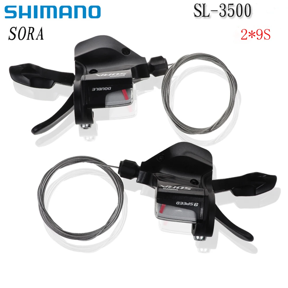 

SHIMANO SORA SL-3500 2 x 9 Speed Flat andle Folding Bar Road / MTB Bike Shifters Left / Right / Pair Shift Lever Black