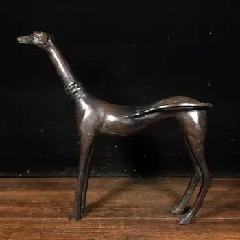 

Wedding Decoration 11"Chinese Fine Dog Bronze dog statue Zodiac dog statue Howling Dog Loyalty Dog Town House