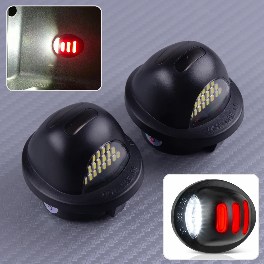 

DWCX 2pcs Red Neon Glow LED Number License Plate Tag Lamp Light Fit For Ford F250 F350 Pickup 1999-2011 2012 2013 2014 2015 2016